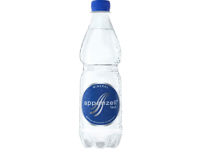 Appenzell Mineral laut viel Kohlensäure 50cl PET 24er Tray