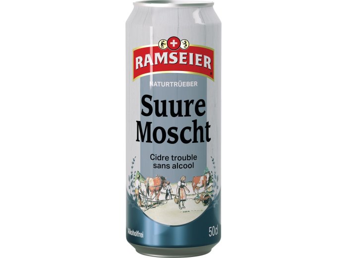 Ramseier Suure Moscht Naturtrüb alkoholfrei 50cl Dose 4x6er Tray