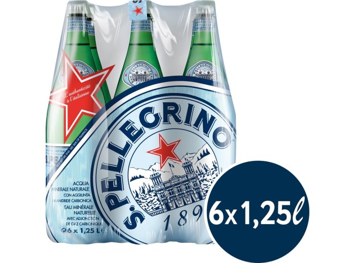 San Pellegrino mit Kohlensäure 125cl PET 6er FOP