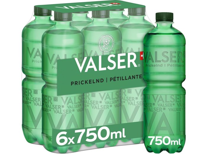 Valser Prickelnd mit Kohlensäure Labelfree 75cl PET 6er FOP