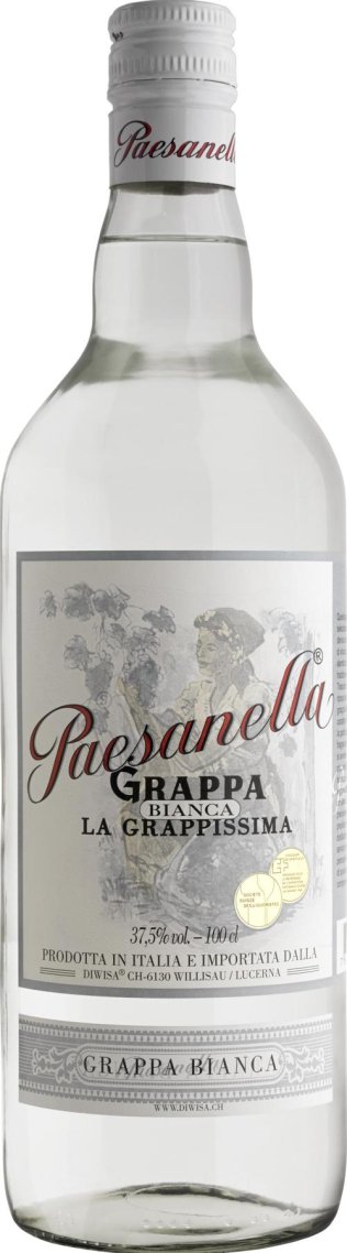 Grappa Bianca, Paesanella 100cl EW 6er Kart