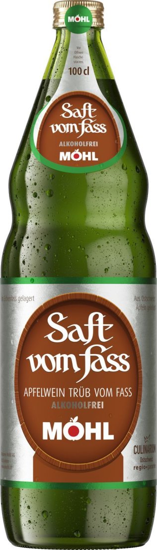 Möhl Saft vom Fass trüb alkoholfrei 100cl MW 12er Har