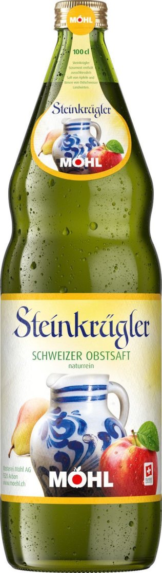 Möhl Süssmost trüb "Steinkrügler" MW Glas 100cl MW 12er Har