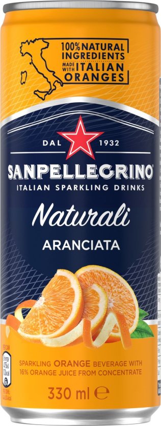 San Pellegrino Aranciata Dolce Slimline 33cl Dose 4x6er Tray