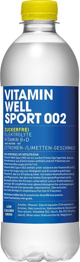 Vitamin Well Sport 002 Zuckerfrei 50cl PET 12er Tray