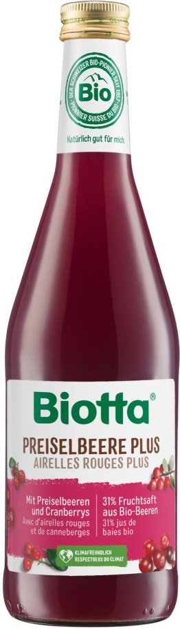 Biotta Bio Preiselbeer netto 50cl EW 6er Kart