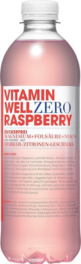 Vitamin Well Zero Raspberry 50cl PET 12er Tray