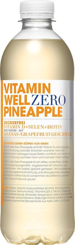 Vitamin Well Zero Pineapple 50cl PET 12er Tray