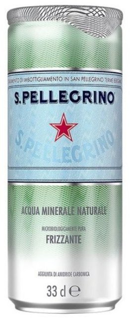 San Pellegrino mit Kohlensäure 33cl Dose 4x6er Tray